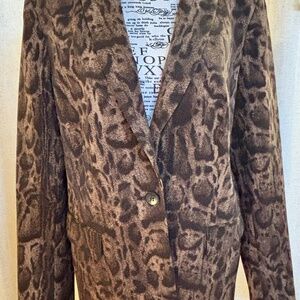Lafayette 148 New York Animal Print Wool Blazer